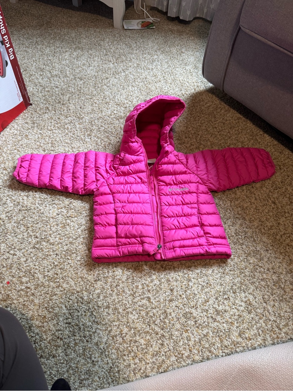 Columbia Kids Pink Hooded Puffer Jacket